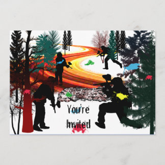 Winter Paintball in the Woods Invitation
