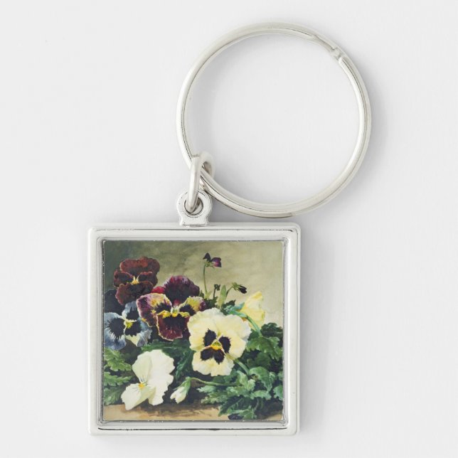 Winter Pansies, 1884 Keychain (Front)