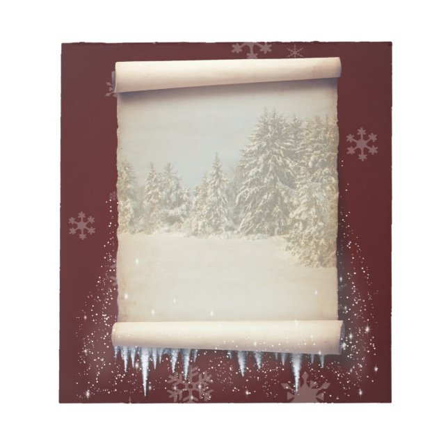 Winter Parchment Illustration Notepad (Front)