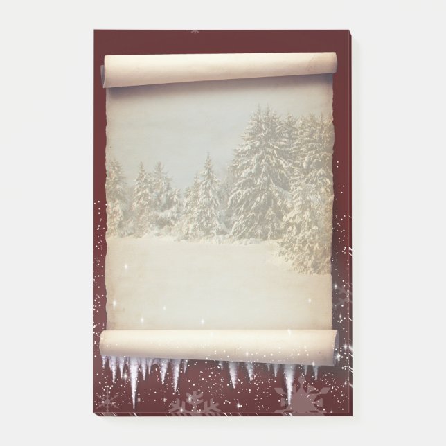 Winter Parchment Illustration Post-it Notes (Front)