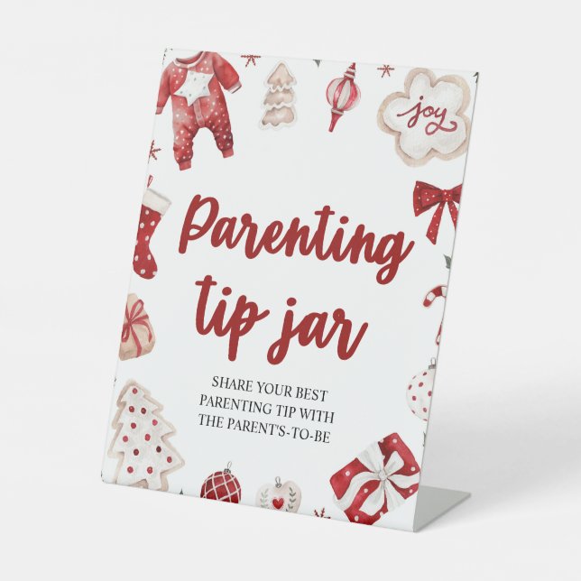 Winter Parenting Tip Jar Advice Sign Baby Shower (Front)