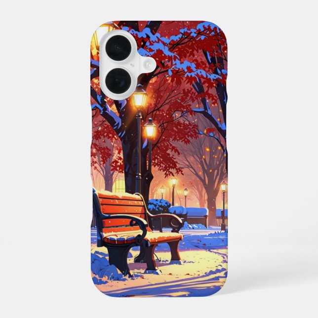 Winter Park Bench iPhone 16 Case (Back)