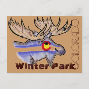 Winter Park Colorado elk postcard