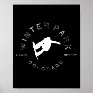 Winter Park Colorado Graphic Vintage Snowboard T  Poster
