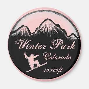Winter Park Colorado rose snowboard aimant