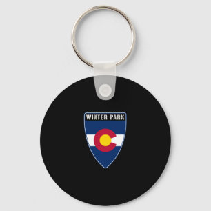 Winter Park Colorado Shield Keychain