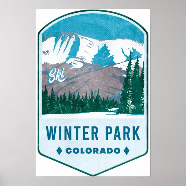 Winter Park Colorado Ski Badge Poster (Front)