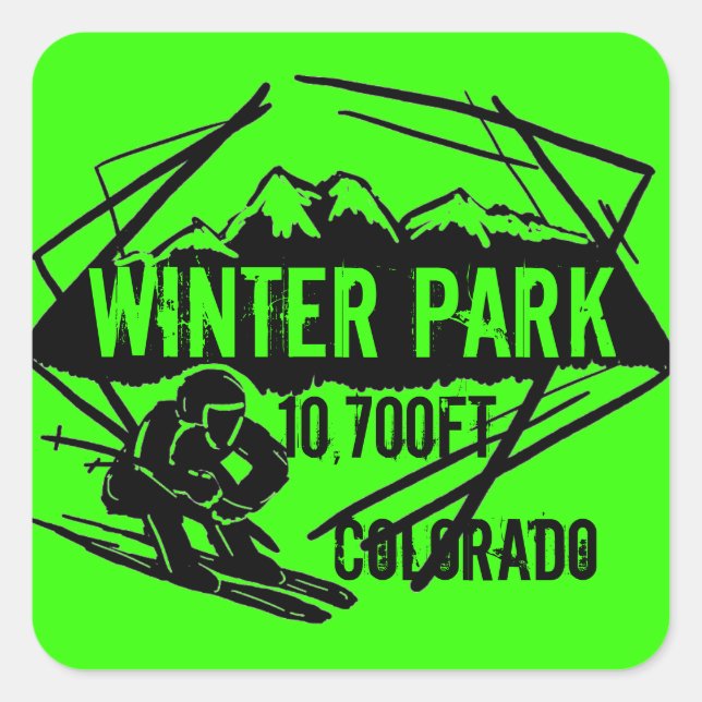 Winter Park Colorado ski elevation logo stickers (Front)