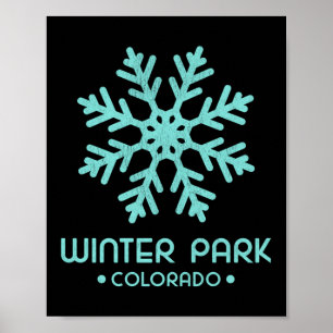 Winter Park Colorado Skiing Long Sleeve Ski Tee  Poster