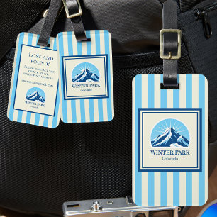 Winter Park Colorado stripes Mountain ski resort  Luggage Tag
