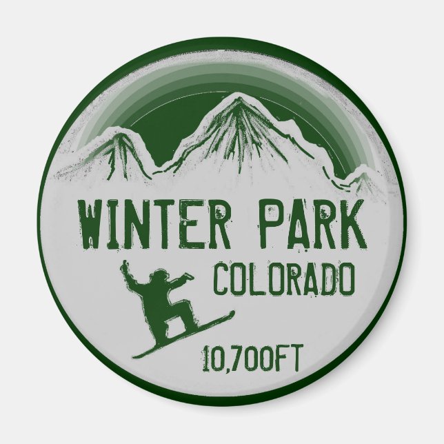 Winter Park Colorado vert snowboard aimant art (Devant)