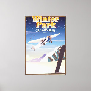 Winter Park colorado vintage travel poster Canvas Print