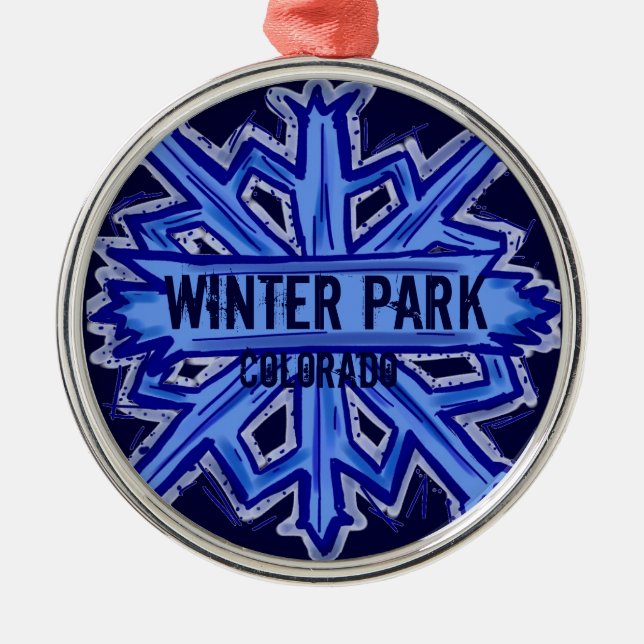 Winter Park Colorado winter snowflake ornament (Front)