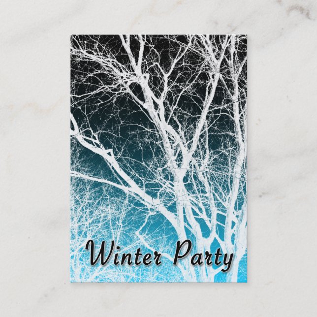 winter party ghost tree business card (Front)