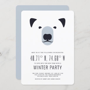 Winter Party   Polar Coordinates Invitation