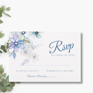 Winter Pastel Floral Botanical Romance Art Wedding RSVP Card