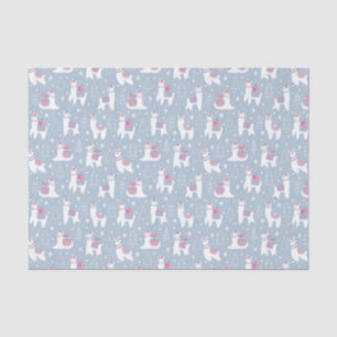 Winter Pastel Llama Pattern Tissue Paper