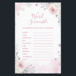 Winter Pastel Pink Snowflake Word Scramble Game<br><div class="desc">Winter Pastel Pink Snowflake Sleigh Baby Shower Word Scramble Game</div>