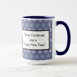 Winter Pattern Blue and White Snowflakes Mug<br><div class="desc">Create a beautiful Christmas gift for everyone you love. Personalize the message. Great gift idea for teachers.</div>