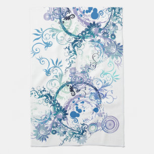 Winter Pattern. Blue. Turquoise.  Kitchen Towel