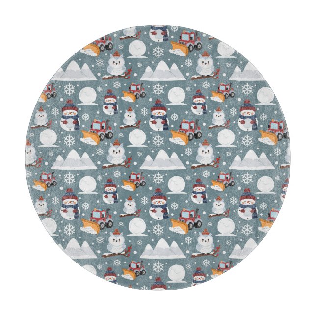 Winter Pattern Cutting Board (Front)