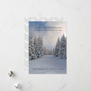 Winter Peaceful Snow Pine Trees Holiday Greetings