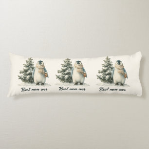 Winter Penguin “Best Mom Ever” Design Body Pillow