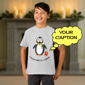 Winter penguin cute playful christmas customize T-Shirt