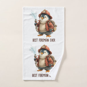 Winter Penguin Firefighter Ping Pong Paddle Bath Towel Set