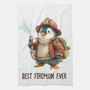 Winter Penguin Firefighter Ping Pong Paddle Kitchen Towel