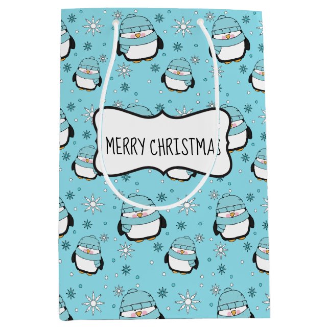 Winter Penguin Gift Bag (Medium) (Front)