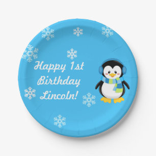 Winter Penguin Party Plates