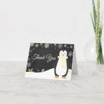 Winter Penguin Snowflake Yellow Thank You Card<br><div class="desc">Winter Penguin Snowflake Yellow Thank You Card</div>