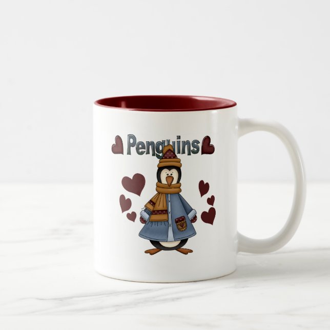 Winter Penguin Tshirts and Gifts Two-Tone Coffee Mug (Right)