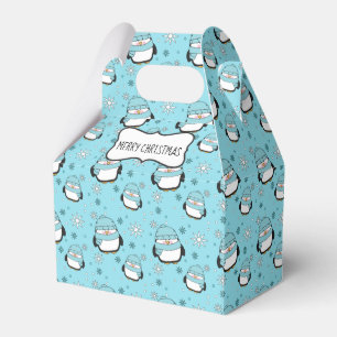 Winter Penguins Gable Favour Box
