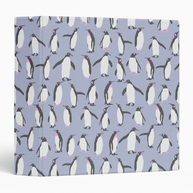Winter Penguins seamless pattern + your ideas Binder (Front/Spine)