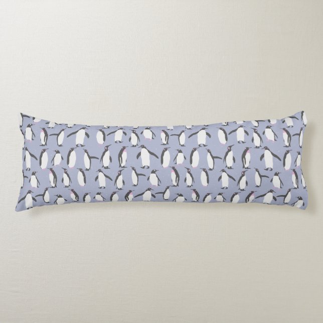 Winter Penguins seamless pattern + your ideas Body Pillow (Front)