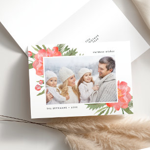 Winter Peony Holiday Photo Folded