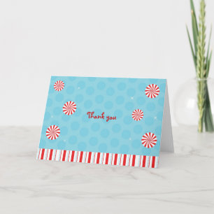 Winter Peppermint Candy Thank You Note Cards