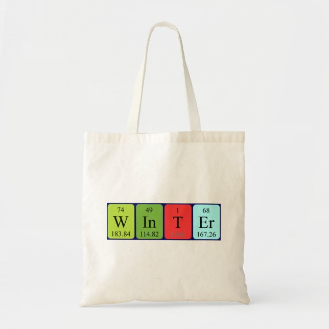 Winter periodic table name tote bag (Front)