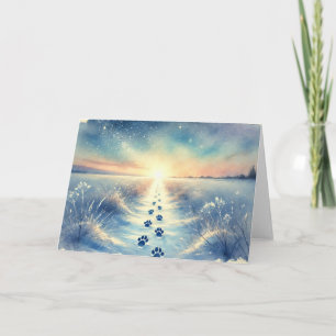 Winter Pet Sympathy Watercolor Card