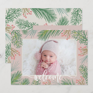 Winter Photo Baby Birth Announcements