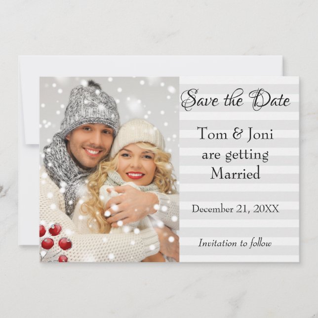 Winter Photo Save the Date (Front)