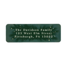 Winter Pine Bough Dark Green Return Address Labels