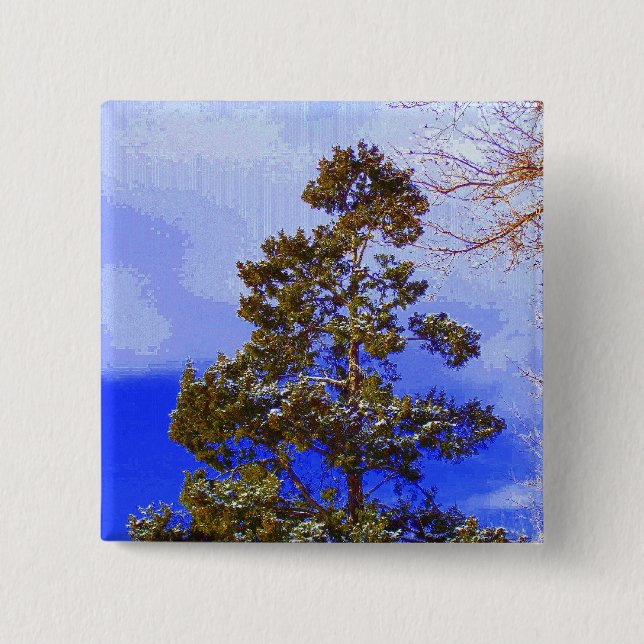 Winter Pine button (Front)