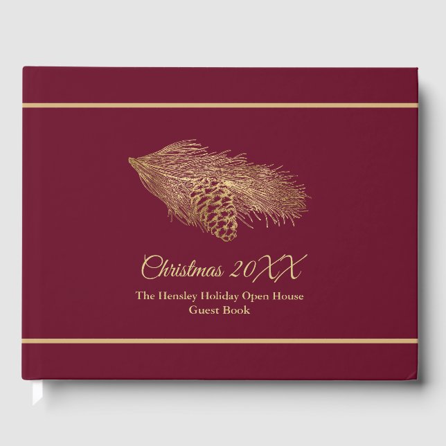 Winter Pine Christmas Guest Book (Front)
