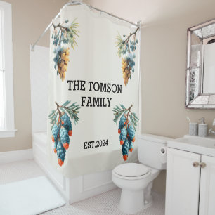 Winter Pine Cones Family Name Design