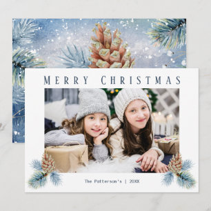 Winter Pine Cones Holiday Card