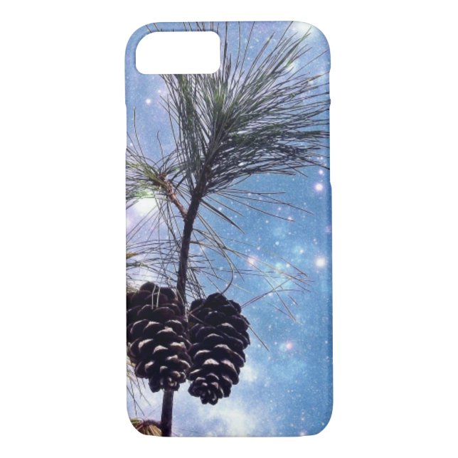 Winter Pine Cones under a starry night sky Case-Mate iPhone Case (Back)
