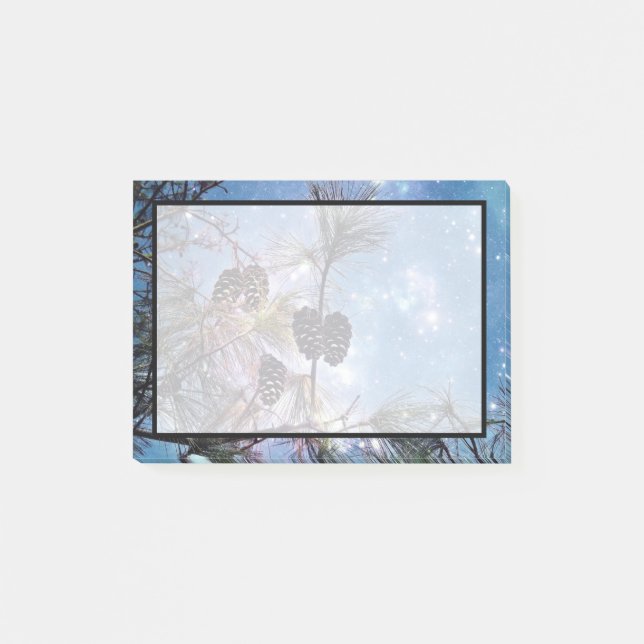 Winter Pine Cones under a starry night sky Post-it Notes (Front)